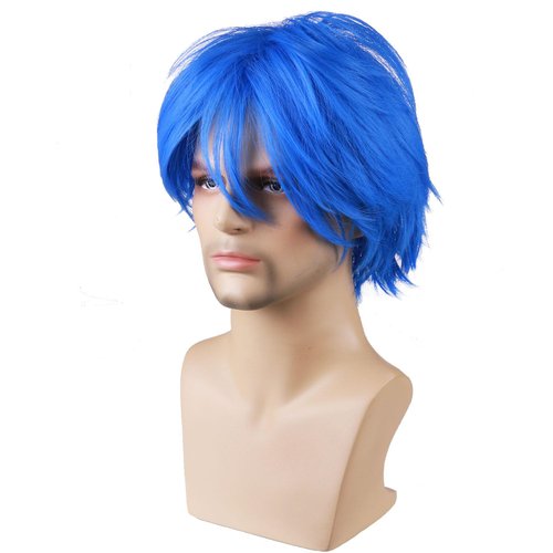 RightOn 12 Inches Blue Wig Short Wig Blue Cosplay Wig for Costume Party and Dress Up Short Wig Bl...