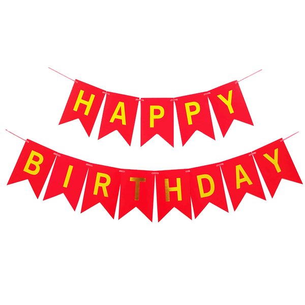 Red Happy Birthday Bunting Banner,Letters Birthday Banner Party Supplies
