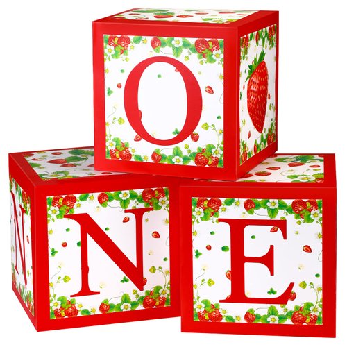 Spakon Strawberry One Balloon Boxes Shortcake Birthday Party Decorations 1st Birthday Party Suppl...