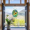 DiuDiuLYU Sunflower Stained Glass Window Hanging Home Decor Suncatchers Indoor Window Gift for Mom Women Flower Lovers