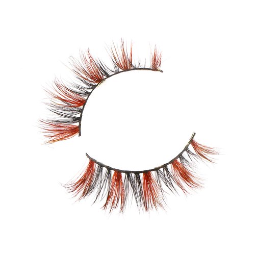 FOXSCOS Color Eyelashes,Beautiful Natural Colorful False Eyelashes,Halloween 3D Mink Lashes Color 20mm Short Style 1 pair,Cat-Eye Cosplay Makeup Lashes(fluffy Brown Black)