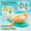 DUCKBOXX XX Pull-String Wind-up Swimming Beach Buddy Bath Toys, No Battery Mold-Free Anti-Rust Interactive Montessori Toy for Kids (Turtle & Beaver -- 2pcs)