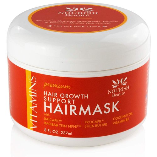 Nourish Beaute Premium Hair Mask for Hair Loss and Deep Conditioning to Promote Hydration and Regrowth on Dry Damaged Hair for Men and Women, 8 Ounces