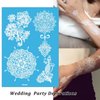 6 Sheets White Henna Temporary Tattoos for Women Girls Lace Fake Tattoo Stickers Mystery Sexy Mandala Flower Body Art Design Waterproof Henna Sticker DIY Goddess Look