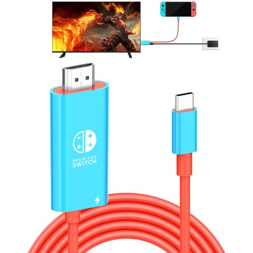 Dnkeaur Switch Dock for Nintendo Switch & OLED, USB C to HDMI Adapter Cable for Nintendo Switch Dock, Type-C to HDMI Conversion Cable Replaces The Original Switch Dock Station for TV Projection Screen