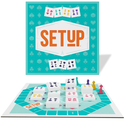 Setup Board Game - an Innovative Twist on Rummy for Fun-Filled Game Nights! Family Strategy Game for Kids & Adults, Ages 8+, 2-4 Players, 25 Minute Playtime, Made by Bezzerwizzer