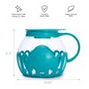 Ecolution Patented Micro-Pop Microwave Popcorn Popper with Temperature Safe Glass, 3-in-1 Lid Measures Kernels and Melts Butter, Made Without BPA, Dishwasher Safe, 3-Quart, Teal