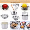 Play Pots and Pans Toys for Kids Kitchen Playset Pretend Cookware Utensils Play Set Play Cooking Toys Mini Stainless Steel Cooking Utensils Toys Kitchen Playset Accessories for Boys Girls