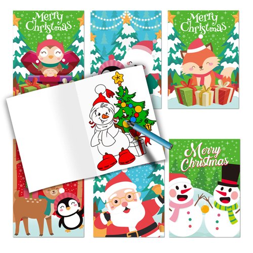 CCINEE 36pcs Christmas Coloring Books, 5" x 7" Mini Booklets Crafts for Kids Party Favors Fun Holiday Presents Classroom Christmas Games Prizes Art Gift to Boys and Girls Xmas Party Bag Fillers…