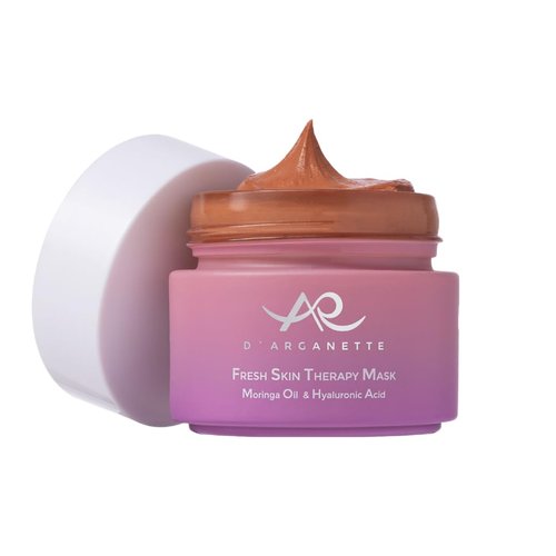 D'Arganette Fresh Skin Therapy Clay Mask with Moringa Oil & Hyaluronic Acid - Face Cleansing Mask Evens Skin Tone & Cleans Pores to Brighten Dull Skin – 3.4 oz- Made in USA