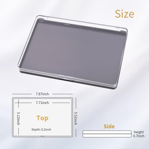 AJLTPA Magnetic Makeup Palette with Clear Top, 3Pack Empty Eyeshadow Pan Dispensing Storage Box with 60Pcs Adhesive Metal Stickers for DIY Cosmetics Lipstick Blush Powder-7.87”X5.51”Palette