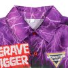 Monster Jam Trucks Grave Digger Toddler Boys Hawaiian Button Down Shirt Purple/Green 4T
