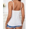 HOTOUCH White Camisoles for Women Spaghetti Strap Tank Top V Neck Cami Womens Sleeveless Blouses White M