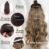 Dorsanee Clip in Hair Extensions, Dark Brown with Chocolate Brown Highlight Hair Extensions, 20 Inch 4pcs Long Wavy Synthetic Hair Extensions Double Weft Hairpieces for Women