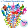Golray 112pcs Under the Sea Party Favors Ocean Animal Creature Bulk Toy Gift Summer Birthday Supplies for Kids Boy Girl Straw Bubble Wand Tattoo Sticker Goodie Bag Filler Stuffer