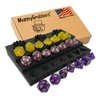 MunnyGrubbers - Dice Display Rack Shelf - Dice Jail - Dice Holder - (3 x Random 7PCS D20 Dice Set Included) - Display Up to 3 Sets of Dice and Vials - Dungeons and Dragons - DND - D&D - (Black)