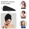 SINLAND Microfiber Hair Drying Cap Hair Towel Turban Twist for Long Hair Fast Drying Towels Head Turban Absorbent Soft Lightweight 3 Pack Black