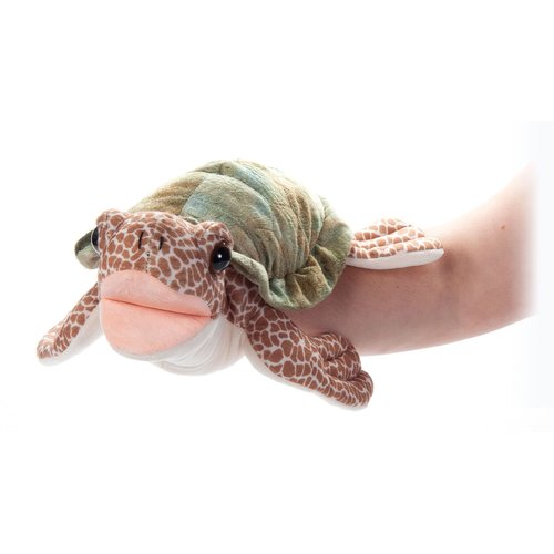 The Petting Zoo Sea Turtle Hand Puppet Stuffed Animal Plushie, Gifts for Kids, Puppetz Animals, Sea Turtle Interactive Puppets Plush Toy 19 Inches