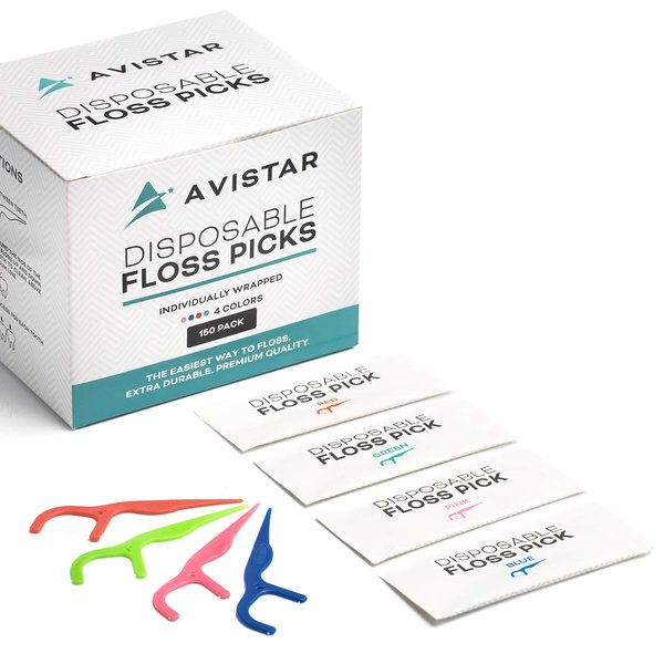 450 Individually Wrapped Floss Picks - Multi-Color Travel Floss Picks - Easy Grip Disposable Floss Picks - Dental Flossers for Teeth - Gently Removes Plaque & Food Particles Between Teeth