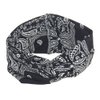 DINPREY Assorted Paisley Print Wide Bandana Knot Headbands Criss Cross Head Wrap Hair Band (Black)
