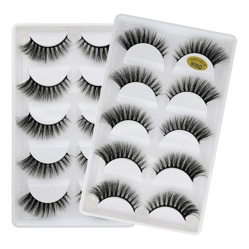 Vayator 10 Pairs/Set 3D Mink Lashes Natural False Eyelashes Dramatic Volume Fake Lashes Makeup Eyelash Extension Silk Eyelashes (G806)