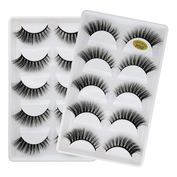 Vayator 10 Pairs/Set 3D Mink Lashes Natural False Eyelashes Dramatic Volume Fake Lashes Makeup Eyelash Extension Silk Eyelashes (G806)
