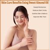 Natural Born Oils Sweet Almond Oil, 8oz, Organic, Cold-Pressed, Rich in Fatty Acids, Ideal for Moisturizing Skin, Strengthening Hair
