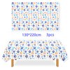 ASIMAO Puppy Paw Print Plastic Tablecloth,Blue Dog Birthday Party Supplies，Blue Dog Birthday Tablecloth，Puppy Dog Birthday Party Decorations.