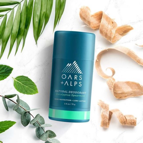 Oars + Alps Aluminum Free Deodorant for Men and Women, Dermatologist Tested and Made with Clean Ingredients, Vegan, Travel Size, Eucalyptus Spearmint, 2 Pack, 2.6 Oz Each