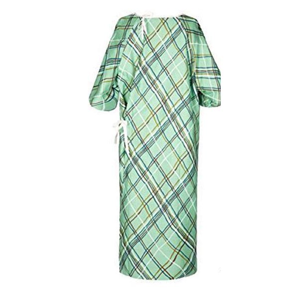 Linteum Textile Supply Iv Hospital Patient Gown With Telemetry Pocket Unisex Design Cotton Or Polyester Blend Premium Green (Pack of 1)