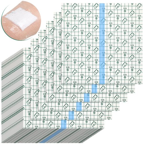 50 Pieces Waterproof Shower Patch Transparent Stretch Adhesive Bandage Protective Shower Bandage Cover Waterproof Transparent Film Clear Adhesive Bandages Dressing, 9 x 9 Inch