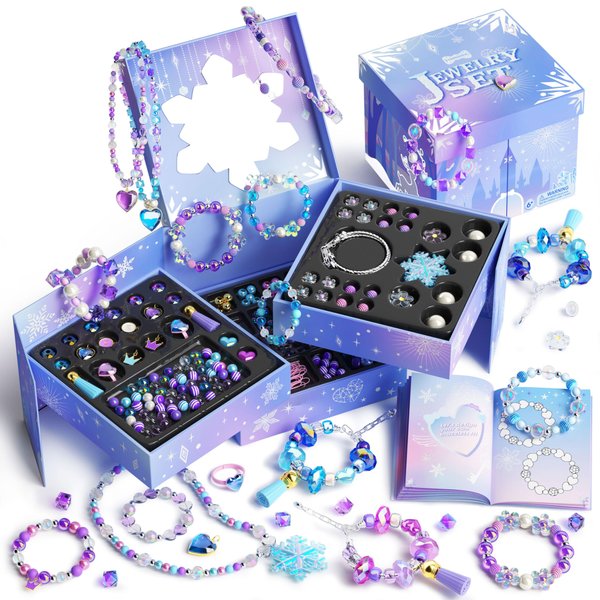 Tomons Gifts for Girls Ages 6-12, Frozen Bracelet Making Kit, Birthday Christmas Gifts for 6 7 8 10 11 12 Year Old Girl