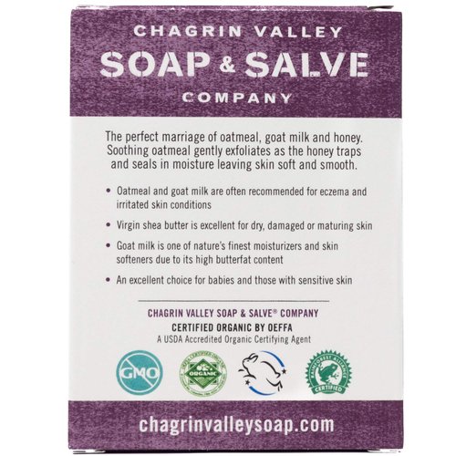 Chagrin Valley Soap & Salve Organic Natural Soap Bar - Goat Milk Honey Oatmeal