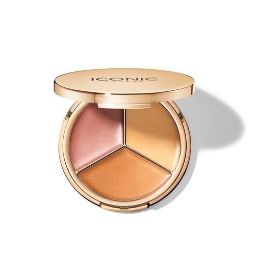 ICONIC LONDON Dewy Glow Highlighter | Includes 3 Creamy Highlighter Shades, Cruelty Free, Vegan Makeup