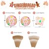 Gingerbread Party Standard Pack (100 Pieces for16 Guests) - Gingerbread Party Supplies, Christmas Party Supplies, Holiday Paper Plates,Gingerbread Gender Reveal, Christmas Plates and Napkins
