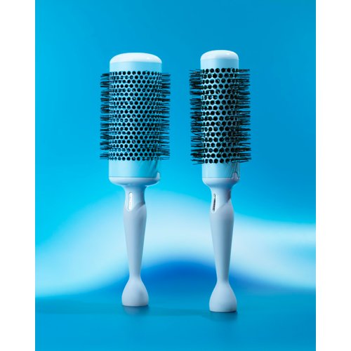 Cricket Friction Free 1.5” Thermal Hair Brush Seamless Ceramic Barrel Professional Styling Hairbrush Anti-Static Tourmaline Ionic Bristle for Blow Drying Curling All Hair Types Light Blue