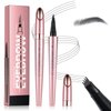 Magic eyebrow pencil, 3d microblading eyebrow tattoo pencil 4 fork tip, Waterproof eyebrow pencil, Eye brow pencils for women, Natural eyebrow pen, Stay on All Day(Gray)
