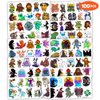 100PCS Cute Cryptid Temporary Tattoos Stickers Theme Birthday Party Decorations Supplies Favors Decor Cool Alien Bigfoot Mothman Yeti Tattoo Gifts For Boys Girls School Prizes Halloween Carnival