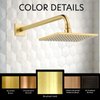 Corla Modern 3.5” Square Shower Arm Flange | Universal Extra Large Replacement Escutcheon Cover Plate (Brushed Gold)