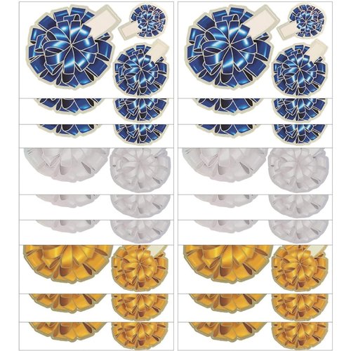 Bowdacious Gift Bows, Pack of 54 Blue, White & Gold 3D Looking Bows with Foil Accents & Attached Gift Tag. Easy to Peel & Stick - Perfect for Christmas, Hanukkah And More - No More Crushed Bows