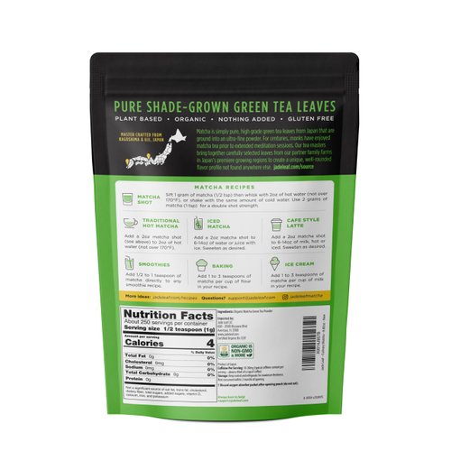 Jade Leaf Matcha Organic Green Tea Powder, Culinary Grade, Premium Second Harvest, Authentically Japanese (8.8 Ounce Pouch)