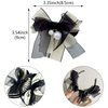 4 Pcs Bow Pearl Hair Clips White Black Ribbon Bowknot Hair Claws Ponytail Holder Headwear Accessories for Women Girls