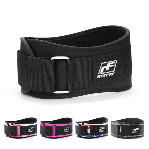 RitFit Weight Lifting Belt - Great for Squats, Clean, Lunges, Deadlift, Thrusters - Men and Women - 6 Inch - Multiple Color Choices - Firm & Comfortable Lumbar Support