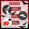 Pedenty 3 Sizes 3 Pairs Vampire Teeth Fake Fangs with Blood and Adhesive Tooth Beads for Women Men Halloween Costume Props Party Favors Accessories White Horror 15mm, 17mm 19mm