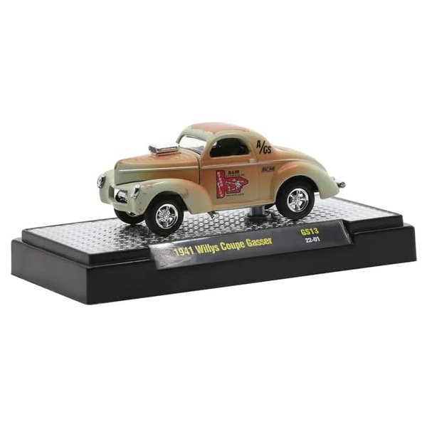 M2 1941 Willys Coupe Gasser Green (Weathered) B & M Automotive Limited Edition to 6600 Pieces Worldwide 1/64 Diecast Model Car Machines 31600-GS13
