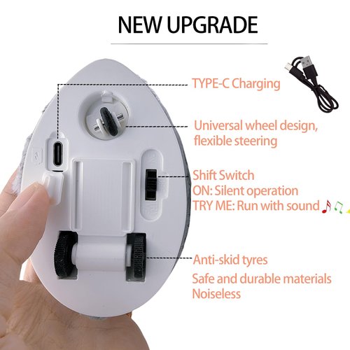 MZINGALL Interactive Cat Toy Mouse, Moving Mouse Automatic Cat Toys Electronic Mice, Rechargeable Squeaky Cat Mouse Toys for Kitten Indoor/Outdoor Exercise（Long Velvet）