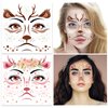 HOWAF 4 Sheets Deer Face Tattoos, Deer Full Face Temporary Tattoos Deer Face Decals for Adults Man or Women Birthday Makeup Decoration, Deer Animal Tattoos Halloween Deer Fake tattoos