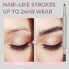 VEECCI Liquid Eyebrow Pencil, Long-lasting Waterproof Fork Tip Grey Brow Pen with Brow Brush, Double Ended - Smudgeproof and Tattoo Microblading Effect
