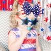 YanJie 4th of July Hairband - Baby Girl Headbands with Multicolor Printed Nylon Elastic Hair Bow Headband for Baby Girls Infant (2 Count, Pack of 1)