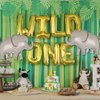 Elephant Foil Balloons Big Jungle Safari Animal Birthday Party Decorations Giant Safari Balloon For Boy Wild One Theme Zoo Gender Reveal Decor Gray